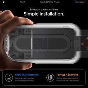 Spigen Glas.tR EZ Fit Pro HD 2 vnt. privatumo grūdintų stiklų rinkinys, skirtas Google Pixel 10 / 11