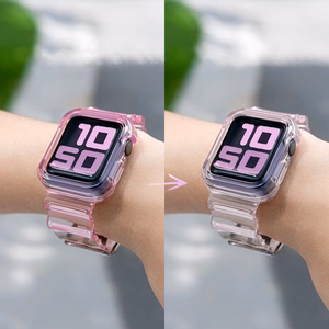 Silicone Band Strap Bracelet Case Strap Light Set for Apple Watch 38mm - Purple
