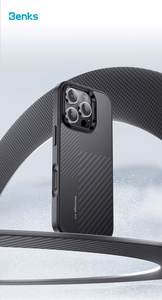 Benks Montage magnetinis Armor Pro Kevlar dėklas su metaliniu rėmeliu 600D+1500D (MF65) iPhone 16 Pro juodas (su kameros valdymo mygtuku)