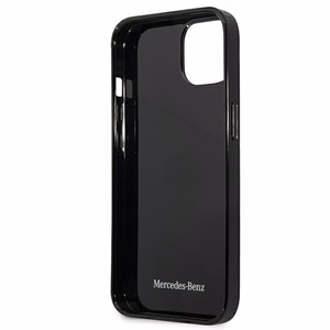Mercedes dėklas telefonui iPhone 13 mini su sidabrinių žvaigždžių raštu, juodas