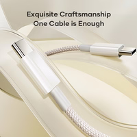 Rock Kabelis Z20 - Type-C iki Type-C kabelis - PD 60W 3A - 1 metras baltas (m)