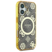 Guess IML Peony On 4G Background MagSafe iPhone 16 dėklas - rudas