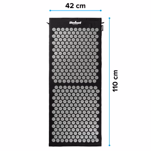 REBEL ACTIVE XL akupresūros kilimėlis su pagalve, 110 x 42 cm, pilki dygliukai