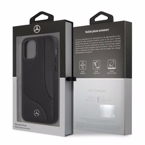 Mercedes Odinis perforuotos srities dėklas iPhone 12 Pro Max - juodas