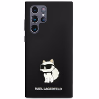 Karl Lagerfeld Silikoninis Choupette dėklas telefonui Samsung Galaxy S24 Ultra - juodas