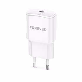 "Forever TC-01-20C PD QC įkroviklis 1x USB-C 20W, baltas