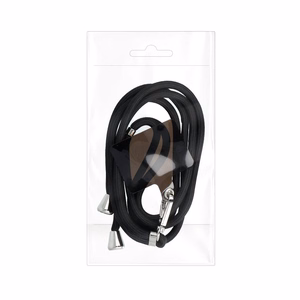 SWING (6mm) telefono dirželis, telefono pakabukas su reguliuojamu ilgiu / virvelės ilgis 165 cm (maks. 82,5 cm kilpoje) / ant peties arba kaklo – juodas