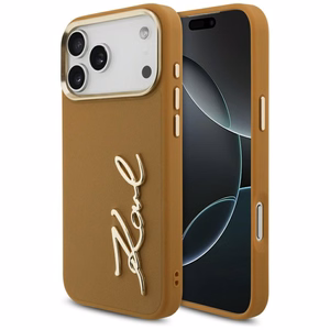 Karl Lagerfeld Karl Script Logo dėklas iPhone 17 Pro Max - rudas