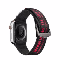 Dux Ducis dirželis (lauko versija) Apple Watch Ultra dirželis, SE, 9, 8, 7, 6, 5, 4, 3, 2, 1 (49, 45, 44, 42 mm) nailoninė apyrankė juoda ir raudona
