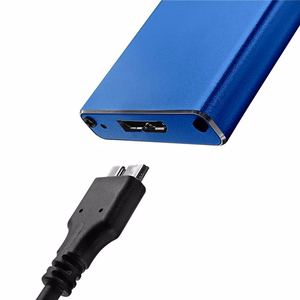 Qoltec 51832 dėklas | M.2 SSD | SATA | NGFF | USB 3.0 | Super speed 5Gb/s | 2TB | mėlynas