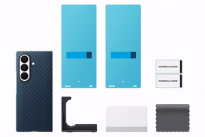 Samsung Galaxy Z Fold8 Ultra aramido pluošto magnetinis dėklas su 2 antirefleksinėmis plėvelėmis, mėlynas