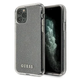Guess GUHCN58PCGLSI iPhone 11 Pro sidabriškas kietasis dėklas Glitter