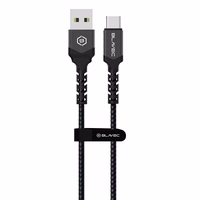 Kabelis Blavec Cable Raptor pluoštinis - USB į Type-C - PD 66W 6A 2 m Apple CarPlay/Android Auto (CRA-UC6BG20) juodas-pilkas