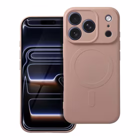 Silikoninis Magnetinis dėklas telefonui, suderinamas su MagSafe, skirtas iPhone 17 Pro, rožinis