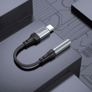 Adapter AUX USB C to Jack 3,5 mm Hoco 0,12 m LS36 black