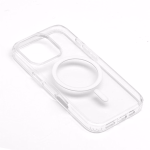 „Clear Mag Cover Elite STR“ dėklas, skirtas „iPhone 17 Pro / 18 Pro“, suderinamas su „MagSafe“, iš negelstančios medžiagos, su „Camera Control“ mygtuku – skaidrus