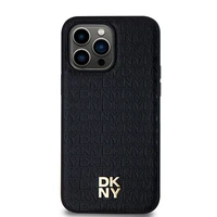 DKNY odinis raštas metalinis logotipas magnetinis dėklas iPhone 13 Pro / 13 - juodas