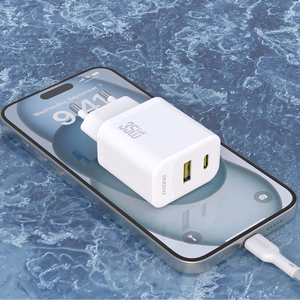 Dudao A27MaxCEU PD QC 35W USB-A USB-C Wall Įkroviklis with USB-C Laidas - Baltas