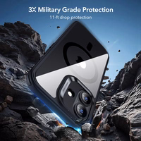 ESR Classic Hybrid MagSafe + grūdinto stiklo rinkinys iPhone 17 – skaidriai juodas