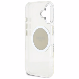 Guess IML Metal Colored Circle Classic Logo Magnetinis dėklas telefonui iPhone 16 - pilkas