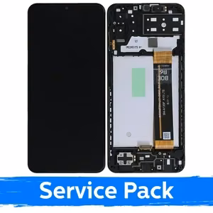 LCD Display Compatible With Samsung M135 M13 4G Black With Frame (Service Pack)