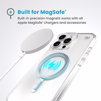 Speck Presidio Perfect-Clear MagSafe - iPhone 16 Pro Max dėklas (Clear / Chrome Finish / Serene sidabrinis)