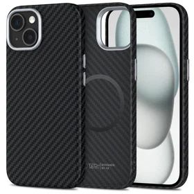 Tech-Protect Ion Carbon Magnetinis dėklas iPhone 15 - juodas