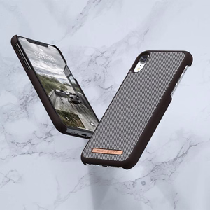 Nordic Elements Saeson Idun Pattern 1 dėklas, skirtas iPhone XR, tamsiai rudas
