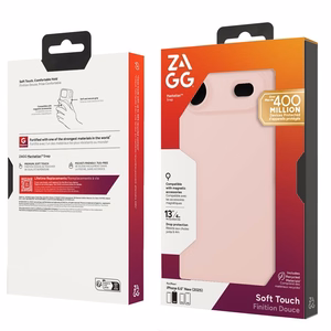 Dėklas telefonui ZAGG MANHATTAN SNAP suderinamas su MagSafe IPHONE 17 Air rožinis