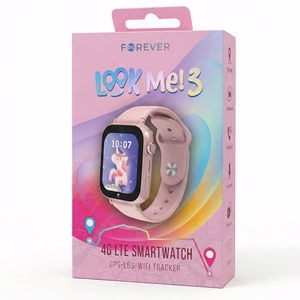 Išmanusis laikrodis vaikams Forever Smartwatch GPS WiFi 4G Kids Look Me! 3 KW-520 rožinis