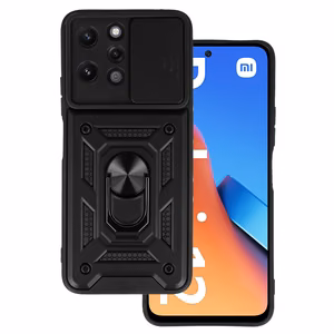 Slinkimo kamera šarvų dėklas Xiaomi Redmi 12 Juodas