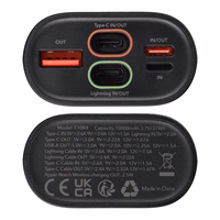 Išorinė baterija Forcell F-Energy F10K4 PD QC3.0 3A 22,5W 10000 mAh su Apple Watch suderinta juoda