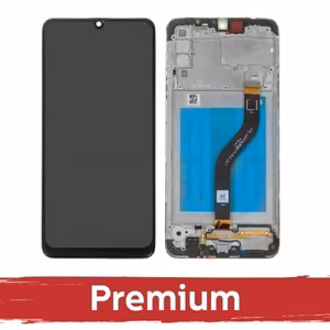 LCD ekranas suderinamas su Samsung A207 A20s juodas su rėmeliu OEM