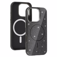 Magnetinis Itin Plonas Blizgus dėklas Iphone 15 Pro juoda