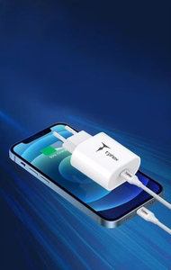 SIENINIS ĮKROVIKLIS T-PHOX ISPEED 20W USB-C/LIGHTNING LAIDAS BALTAS