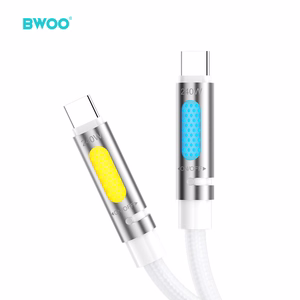 BWOO 240W Super Fast Charging Data Laidas With RGB Light baltas X325C-C