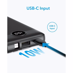 VEGER išorinė baterija 10000 mAh su įmontuotais kabeliais Micro USB / Type C / Lightning C10 (W1116) juoda