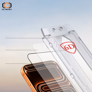 Tel Protect Dust-Free Easy Fit Privacy Full Glue 6D grūdintas stiklas skirtas Iphone 15 Pro juodas