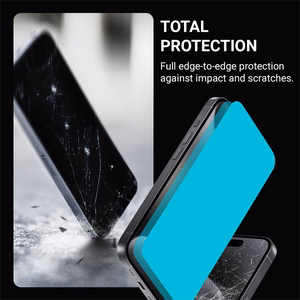 Crong Anti-Bacterial 3D Armor Glass antimikrobinis 9H viso paviršiaus klijuojamas grūdintas ekrano stiklas, skirtas iPhone 15 Pro Max, su montavimo rėmeliu