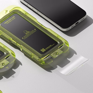 Ringke Easy Slide 2 dalių grūdinto stiklo rinkinys iPhone 17 - juodas