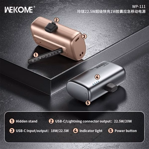 Išorinė baterija WK Design „WP-111“ pilka 10000mAh (22.5W)