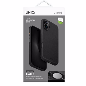 Uniq Lyden Magclick įkrovimo dėklas iPhone 16 Plus - juodas