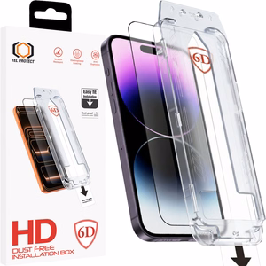 Tel Protect Dust-Free Easy Fit Full Glue 6D grūdintas stiklas skirtas Iphone 14 Pro Max juodas