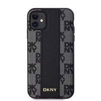 DKNY Odinis langeliais raštuotas magnetinis dėklas iPhone 11 / Xr - juodas