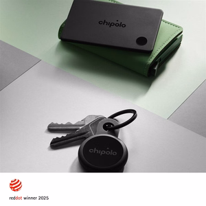 „Chipolo CARD & LOOP“ įkraunamas „Bluetooth“ sekiklis, skirtas „iOS“ ir „Android“ įrenginiams, anglies spalvos rinkinys