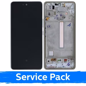 Ekranas skirtas Samsung A536 A53 5G su rėmeliu / White / (Service Pack)