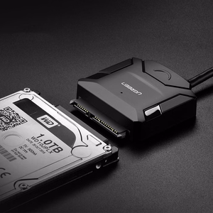 Ugreen CR108 2.5'' / 3.5'' standžiojo disko adapterio laidas (USB-A 3.0 - SATA) - juodas