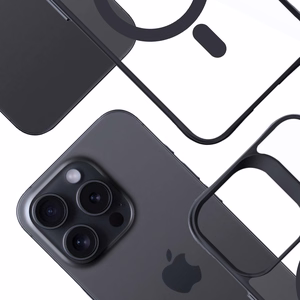 3mk Satin Armor MagCase с MagSafe для iPhone 15 Pro Max - прозрачный с чёрной рамкой