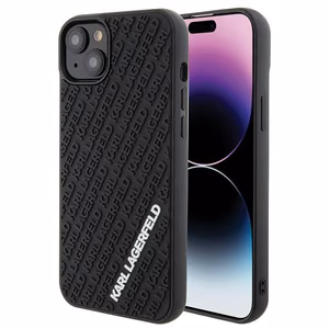Karl Lagerfeld 3D Rubber Multi Logo чехол для iPhone 15 Plus - чёрный