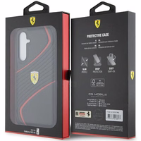 Ferrari Twist Metal Logo dėklas telefonui Samsung Galaxy S23 FE - juodas